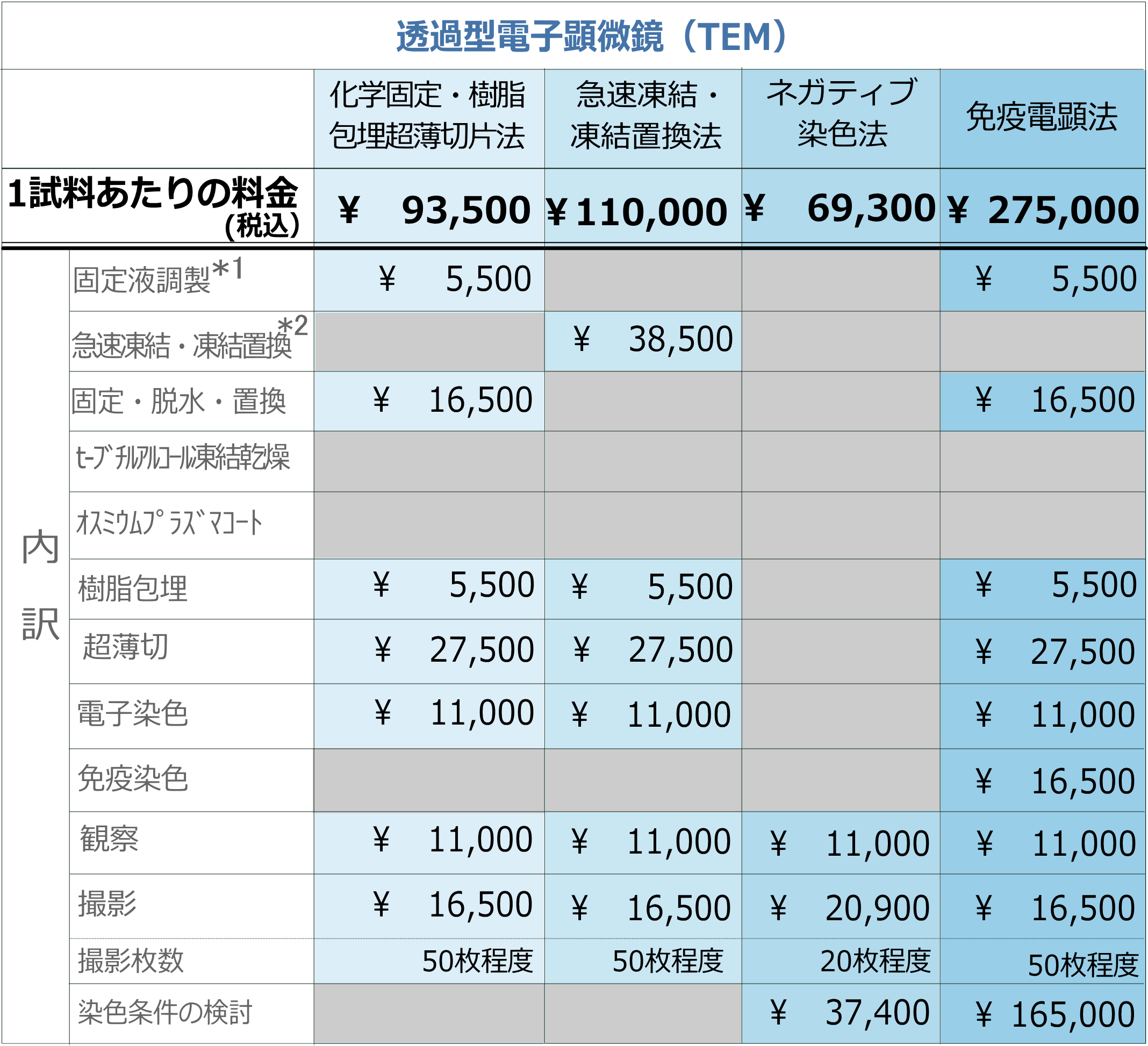 TEM料金